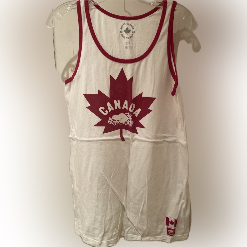 Roots Red and White Maple Leaf Tank - NWOT
